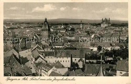 AK / Ansichtskarte Speyer_Rhein Panorama von der Josephskirche Speyer Rhein