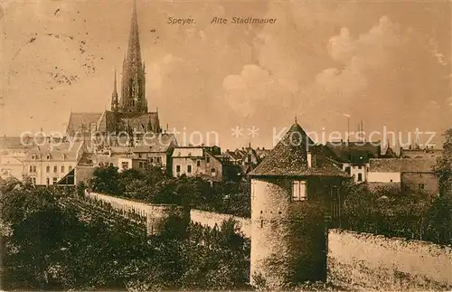 AK / Ansichtskarte Speyer_Rhein Alte Stadtmauer Speyer Rhein