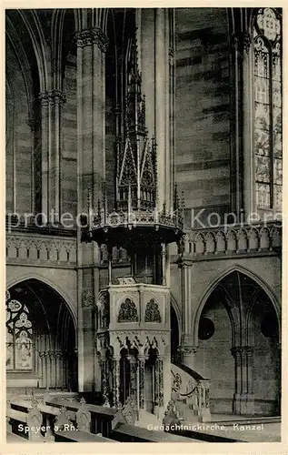 AK / Ansichtskarte Speyer_Rhein Gedaechtniskirche Kanzel Speyer Rhein