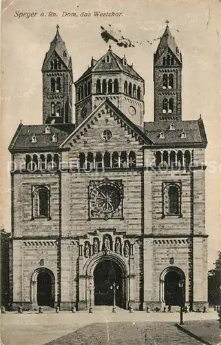 AK / Ansichtskarte Speyer_Rhein Dom Westtor Speyer Rhein