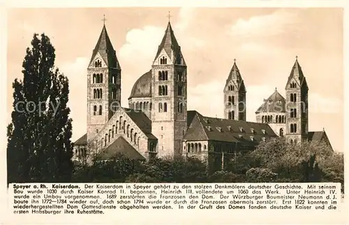 AK / Ansichtskarte Speyer_Rhein Der Kaiserdom Speyer Rhein
