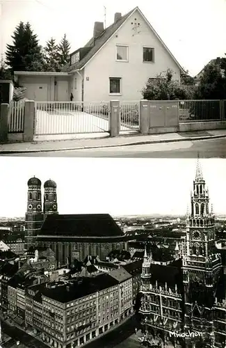 AK / Ansichtskarte Muenchen Wohnhaus Innenstadt mit Rathaus und Frauenkirche Muenchen