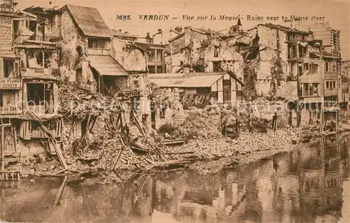AK / Ansichtskarte Verdun_Meuse Vue sur la Meuse Ruines Grande Guerre Truemmer 1. Weltkrieg Verdun Meuse