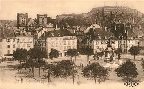 AK / Ansichtskarte Belfort_Alsace Place Monument Chateau Lion Belfort Alsace