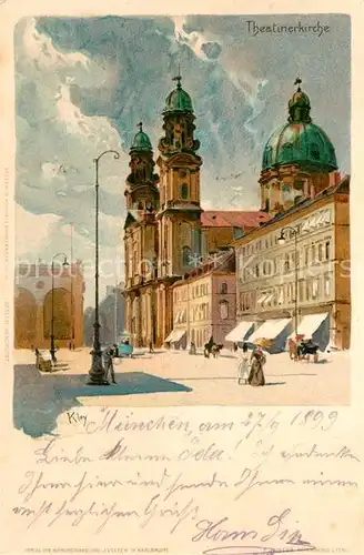 AK / Ansichtskarte Muenchen Theatinerkirche Kuenstlerkarte Muenchen