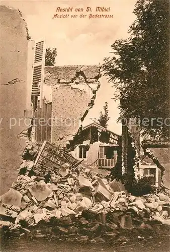 AK / Ansichtskarte Saint Mihiel Zerstoerte Badestrasse Truemmer Kriegsschauplatz 1. Weltkrieg Saint Mihiel