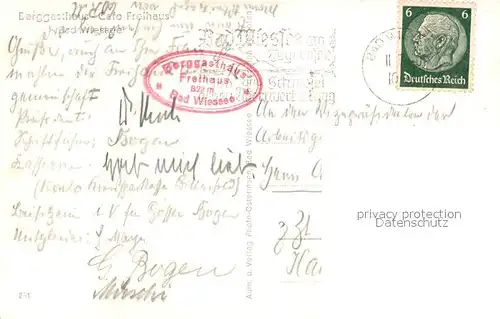 AK / Ansichtskarte Bad_Wiessee Berggasthaus Cafe Freihaus Terrasse Tegernsee Alpenblick Bad_Wiessee