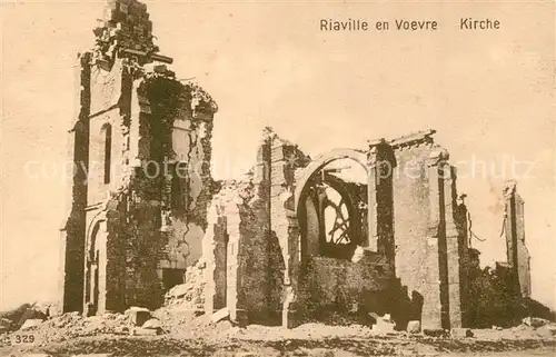 AK / Ansichtskarte Riaville Zerstoerte Kirche Ruinen Truemmer 1. Weltkrieg Riaville