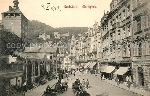 AK / Ansichtskarte Karlsbad_Eger Marktplatz Karlsbad_Eger