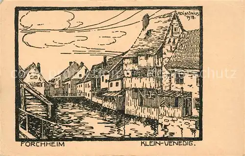 AK / Ansichtskarte Forchheim_Oberfranken Klein Venedig Kuenstlerkarte Forchheim Oberfranken