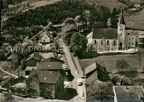 AK / Ansichtskarte Oberrahmede Haus Huettebraeucker Ev. Vereinshaus Kirche Fliegeraufnahme Oberrahmede