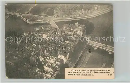 AK / Ansichtskarte Paris Ile Saint Louis vue du bord du dirigeable militaire Eclaireur Conte Ballon Paris