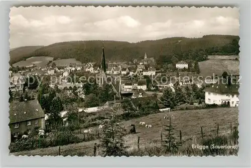 AK / Ansichtskarte Bruegge_Luedenscheid Ortsansicht mit Kirche Bruegge Luedenscheid