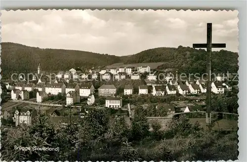 AK / Ansichtskarte Bruegge_Luedenscheid Blick vom Knockesberg Gedenkstaette Kreuz Bruegge Luedenscheid