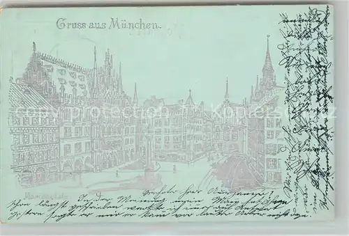 AK / Ansichtskarte Muenchen Marienplatz Rathaus Muenchen