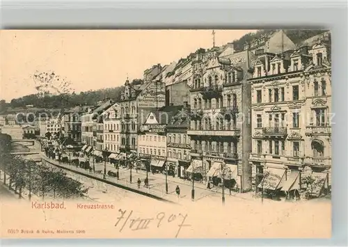 AK / Ansichtskarte Karlsbad_Eger Kreuzstrasse Karlsbad_Eger