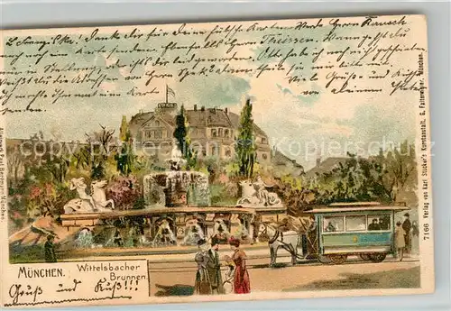 AK / Ansichtskarte Muenchen Wittelsbacher Brunnen Kuenstlerkarte Muenchen