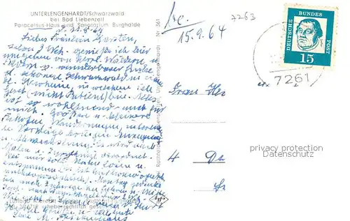 AK / Ansichtskarte Unterlengenhardt Paracelsus Haus und Sanatorium Burghalde Schwarzwald Fliegeraufnahme Unterlengenhardt