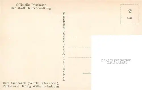 AK / Ansichtskarte Bad_Liebenzell Partie in den Koenig Wilhelm Anlagen Park Bad_Liebenzell