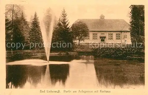 AK / Ansichtskarte Bad_Liebenzell Partie am Anlagensee mit Kurhaus Bad_Liebenzell
