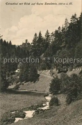 AK / Ansichtskarte Bad_Teinach Zavelstein Teinachtal mit Blick auf Ruine Zavelstein Bad_Teinach Zavelstein