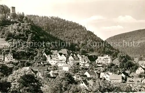 AK / Ansichtskarte Bad_Liebenzell Teilansicht mit Blick auf die Burg Bad_Liebenzell