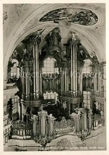 AK / Ansichtskarte Kirchenorgel Abteikirche Weingarten  Kirchenorgel