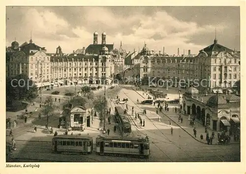 AK / Ansichtskarte Strassenbahn Muenchen Karlsplatz Strassenbahn