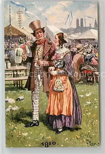 AK / Ansichtskarte Oktoberfest Muenchen Trachten  Oktoberfest