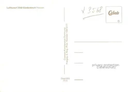 AK / Ansichtskarte Gladenbach Fliegeraufnahme Gladenbach