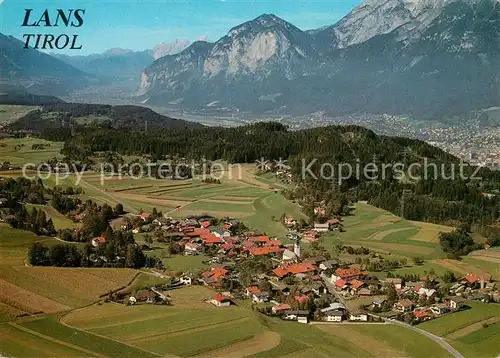 AK / Ansichtskarte Lans_Tirol Fliegeraufnahme mit Nordkette Lans_Tirol