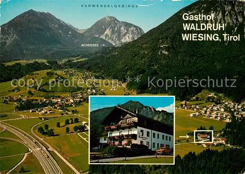 AK / Ansichtskarte Wiesing_Tirol Gasthof Waldruh Fliegeraufnahme Wiesing Tirol