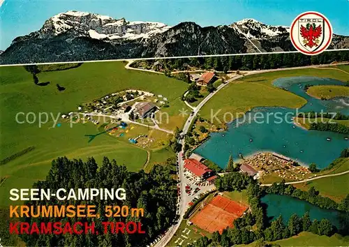 AK / Ansichtskarte Kramsach Fliegeraufnahme Seen Camping Krummsee Kramsach