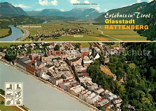 AK / Ansichtskarte Rattenberg_Tirol Fliegeraufnahme Galsstadt im Unterinntal Rattenberg Tirol