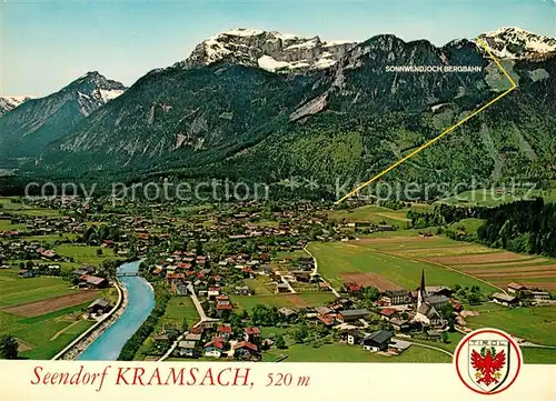 AK / Ansichtskarte Kramsach Fliegeraufnahme Sonnwendjoch Bergbahn Kramsach