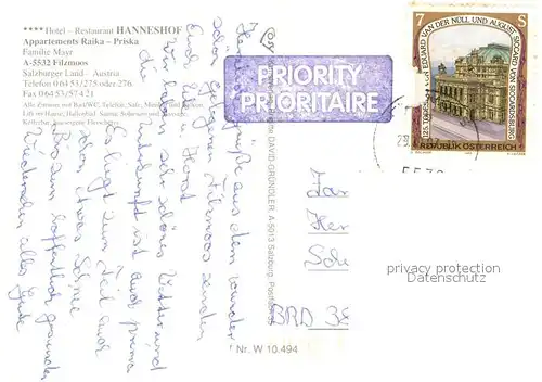 AK / Ansichtskarte Filzmoos Hotel Restaurant Hanneshof Filzmoos