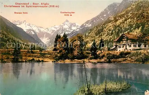 AK / Ansichtskarte Oberstdorf Christlessee im Spielmannsautal mit Kratzer und Trettachspitze Oberstdorf