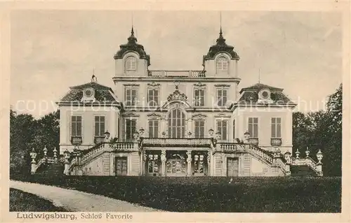 AK / Ansichtskarte Ludwigsburg_Wuerttemberg Schloss Favorite Ludwigsburg Wuerttemberg