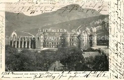 AK / Ansichtskarte Holyrood_Edinburgh and Arthurs Seat Holyrood Edinburgh
