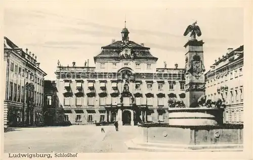 AK / Ansichtskarte Ludwigsburg_Wuerttemberg Schlosshof Ludwigsburg Wuerttemberg