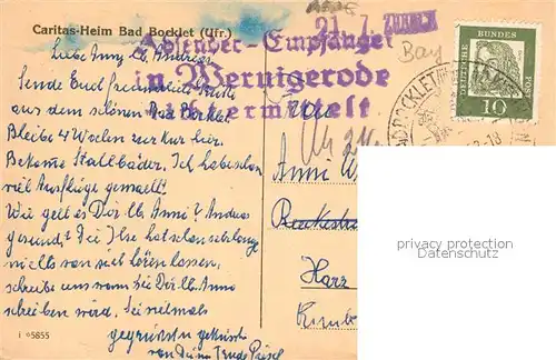 AK / Ansichtskarte Bad_Bocklet Caritas Heim Kurhaus Bad_Bocklet