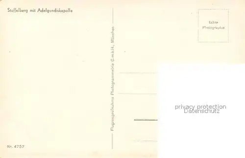 AK / Ansichtskarte Bad_Staffelstein Staffelberg mit Adelgundiskapelle Fliegeraufnahme Bad_Staffelstein