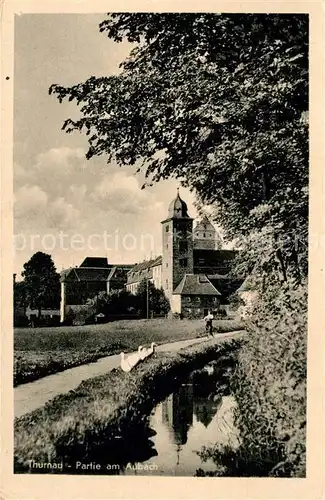 AK / Ansichtskarte Thurnau Partie am Aubach Kirche Thurnau