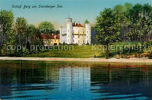 AK / Ansichtskarte Berg_Starnberg Schloss Ansicht vom Starnbergersee aus Berg_Starnberg