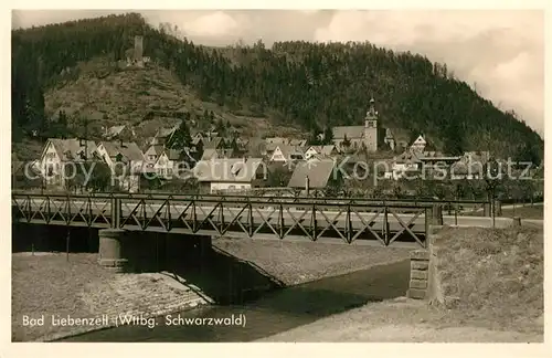 AK / Ansichtskarte Bad_Liebenzell Ortsansicht mit Kirche Nagold Bruecke Bad_Liebenzell