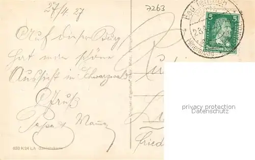 AK / Ansichtskarte Zavelstein Burgruine Zavelstein