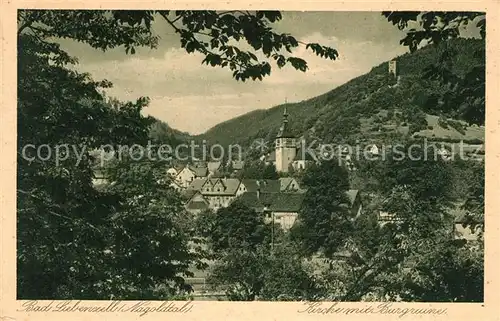 AK / Ansichtskarte Bad_Liebenzell Ortsansicht mit Kirche und Burgruine Bad_Liebenzell