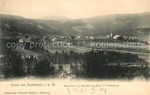 AK / Ansichtskarte Bodenmais Panorama mit Arber im Hintergrund Bayerischer Wald Bodenmais