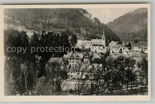 AK / Ansichtskarte Bad_Liebenzell Ortsansicht mit Kirche Kurort im Schwarzwald Bad_Liebenzell