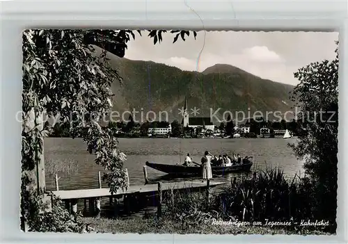 AK / Ansichtskarte Rottach Egern Badesteg am Tegernsee Kahnfahrt Alpen Rottach Egern